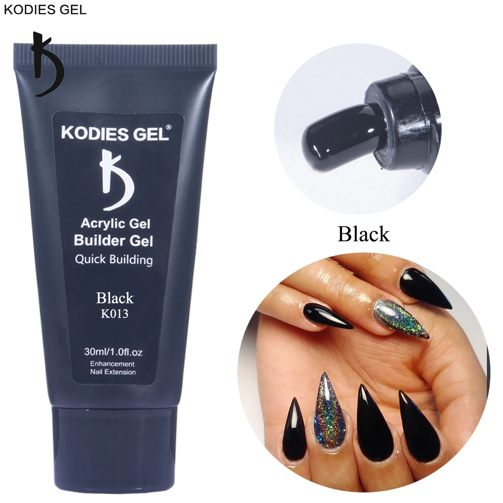 KODIES гель для ногтей полигель черный 30 мл Профессиональный полуперманентный лак