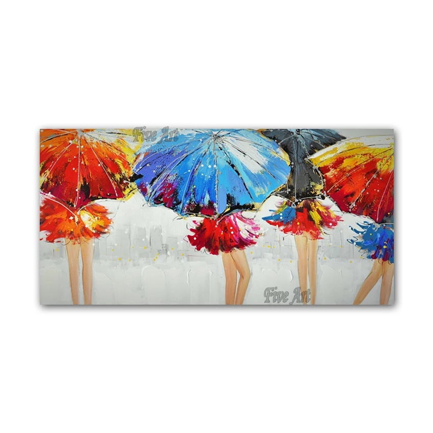 

The Girl Held The Umbrella Handpainted Paintings Oil Painting On Canvas Wall Picture For Living Room Home Decoration Unframed