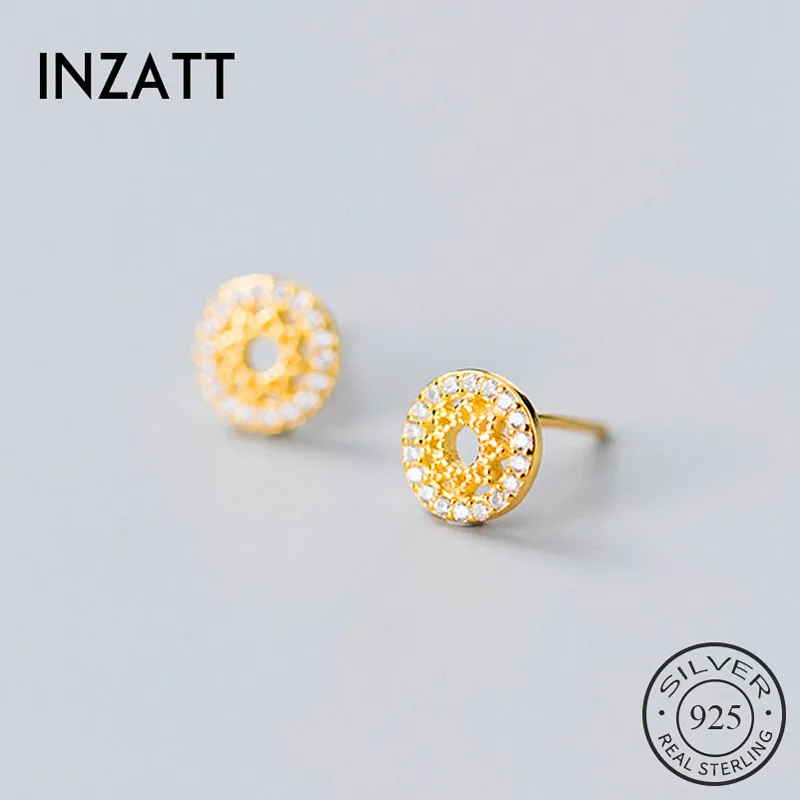 

INZATT, Настоящее серебро 925 пробы, циркониевые серьги-гвоздики с полой звездой, Модные женские вечерние ювелирные украшения, Богемные аксессу...