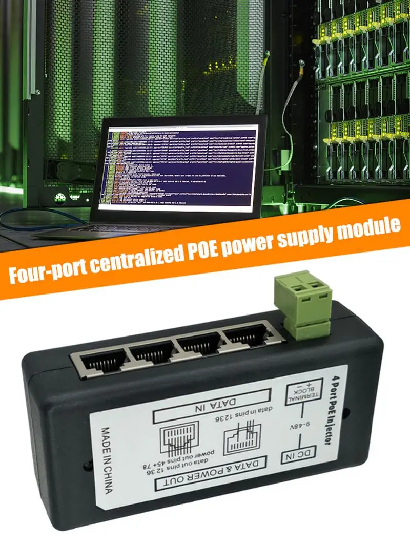 

NEW 2021 9-48V 4Ports POE Splitter Power Adapter Injector for CCTV Network Camera Power Over Ethernet IEEE802.3af