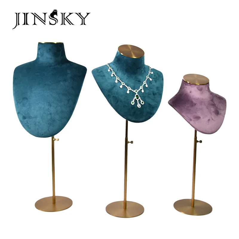 Adjustable metal support necklace display stand neck portrait model jewelry display props window display jewellery organizer