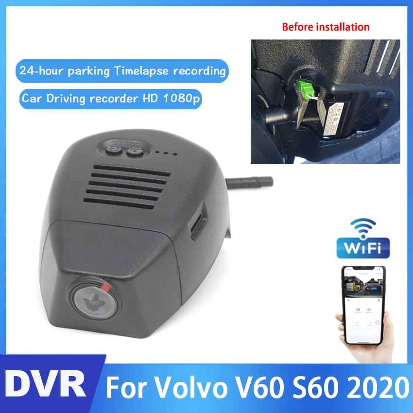 New ! For Volvo V60 S60 2020 2021 Car Driving Video Recorder DVR Mini Control APP Wifi Camera HD 1080P Registrator Dash Cam