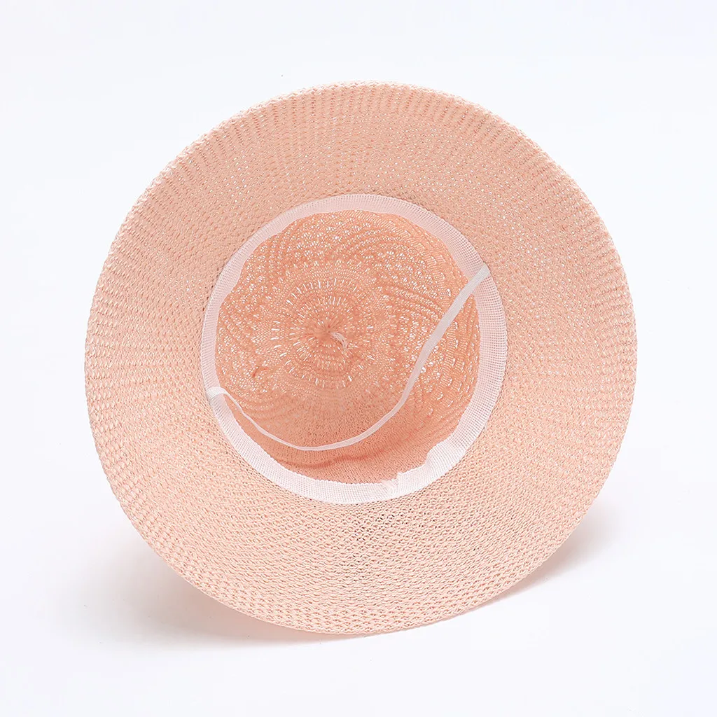 

Fashion Women Summer Foldable Straw Sun Hat Flower Bowknot Back Adjustable Breathable Uv-protection Wide Brim Beach Visor Cap