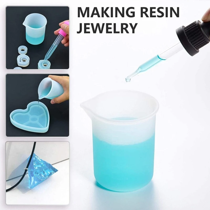 

1 Set Reusable Mixing Nonstick Measuring Cups Silicone Stirrers Crystal Epoxy Resin Glue DIY Crafts Jewelry Making Tools