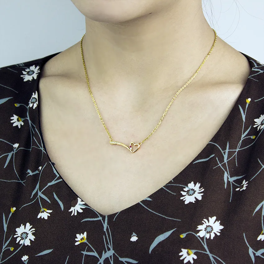

10pcs Trendy Rhinestone Cubic Zirconia Chokers Necklaces For Girls Women Love Heart Shaped Pendant Necklaces Engagement Jewelry