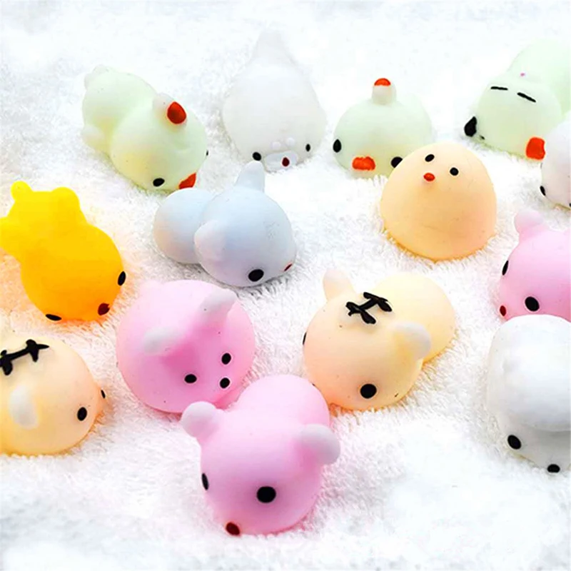 

4Kit Mini Kawaii Animal Squishy Toy Cute Mochi Animal Squeeze Antistress Toys for Children Adults Slow Rising Stress Relief