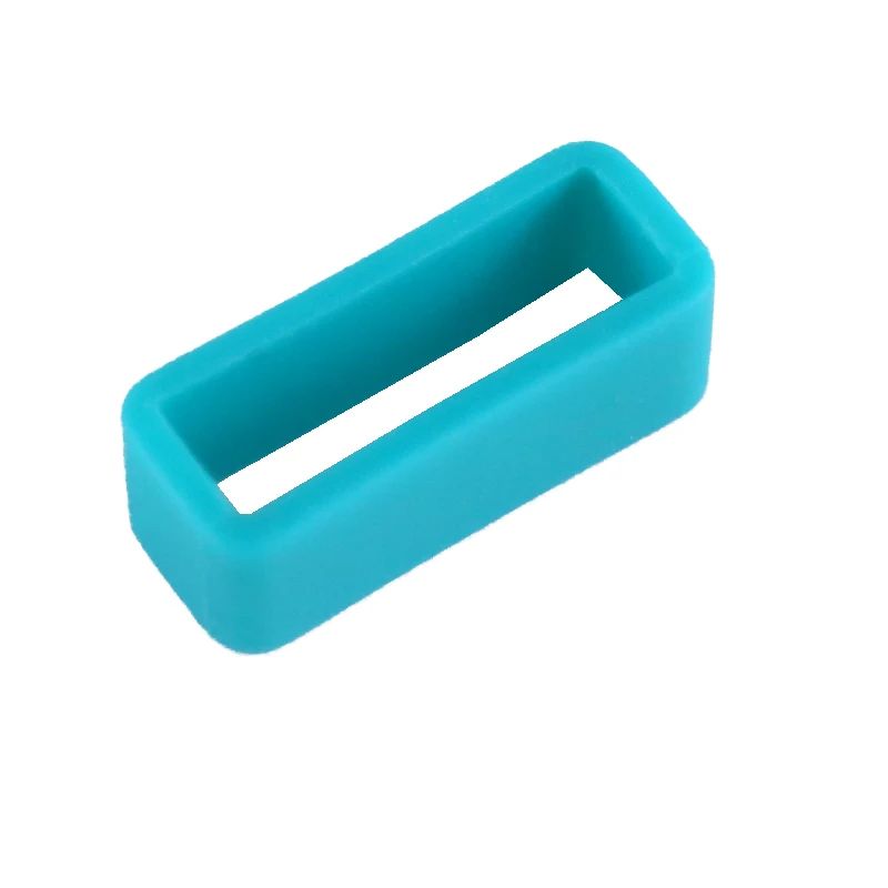 Turquoise blue Watchbands Strap Loop ring Silicone Rubber Watch Bands Holder Locker Wrist Watch Accessorie 14 16 18 20 22 24 26mm(2 packs - Цвет ремешка: Turquoise blue