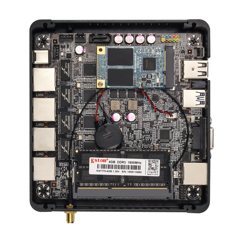XCY Intel Celeron J1800 J1900 N2806 брандмауэр мягкий маршрутизатор мини ПК Intel Gigabit Ethernet NIC 4xRJ45 WiFi USB HDMI VGA SIM Pfsense