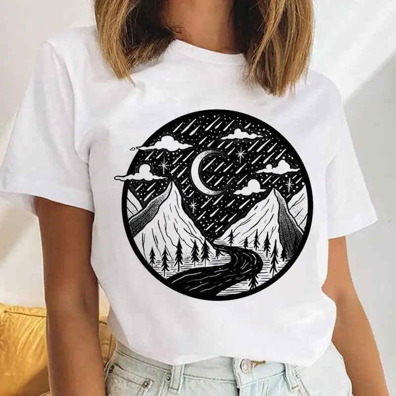 

Women Camper Adventure Ladies Short Sleeve 90s Female Cartoon Clothes Tops Print Ladies Tees Tshirt Graphic T-Shirt