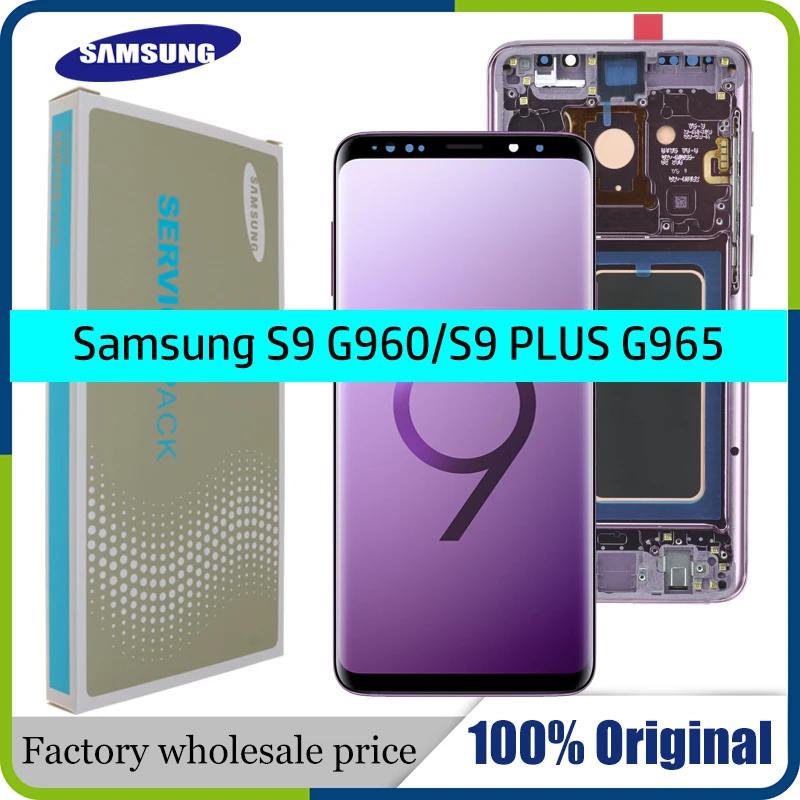 AMOLED Замена для SAMSUNG Galaxy S9 S9+ ЖК сенсорный экран дигитайзер с рамкой G960 G965 дисплей
