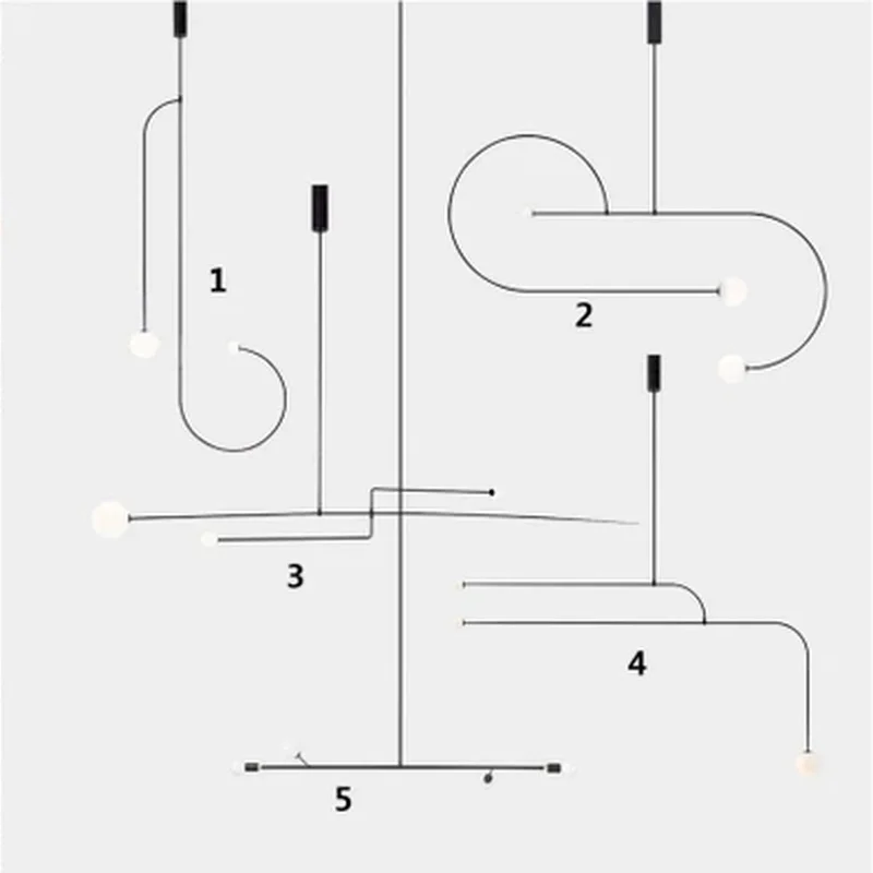 Современные кованые геометрические светодиодные люстры подвесные светильники