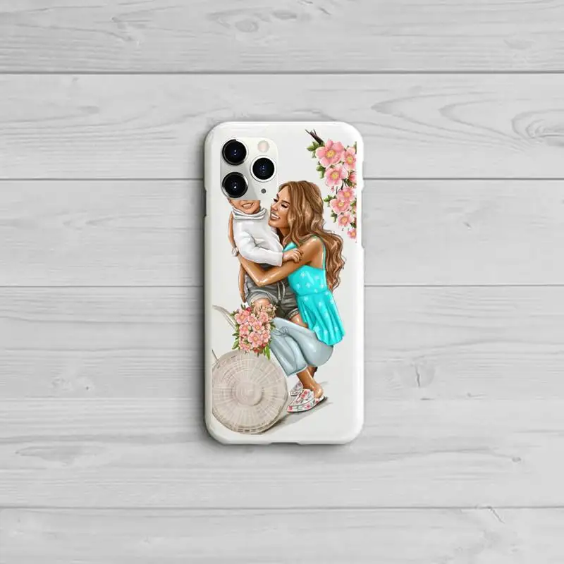 

Fashion Mom Baby Girl Phone Case Candy Color for iPhone 11 12 pro XS MAX 8 7 6 6S Plus X 5S SE 2020 XR