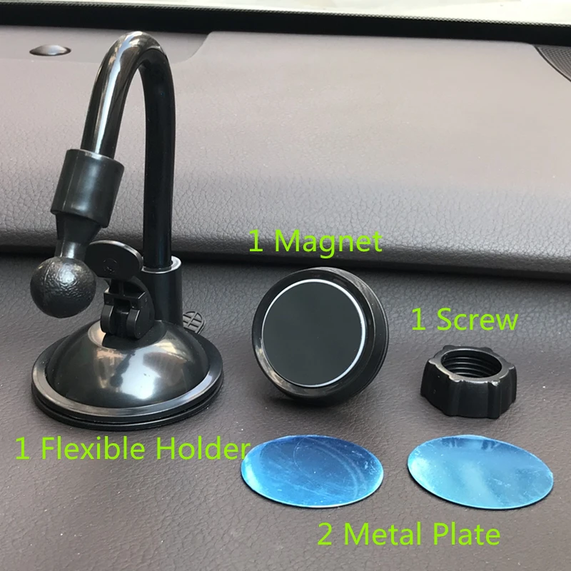 flexible long arm magnetic car phone holder silicon pad strong sucker magnet phone stand holder for smartphone car accessories free global shipping