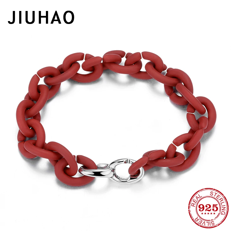 Высококачественный малиновый жёсткий резиновый браслет цепочка женские