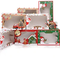 christmas cookie boxes with clear window paper xmas gift cupcake treat candy baking boxes for christmas gift giving