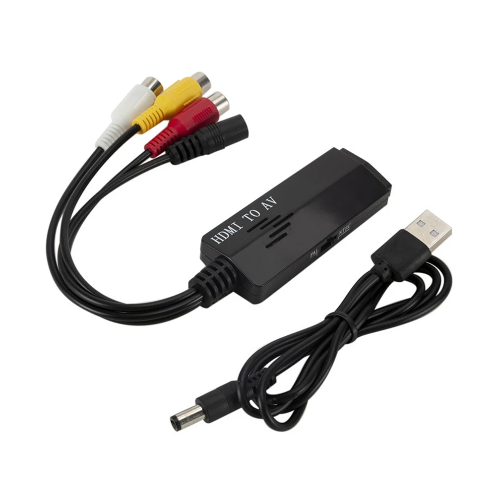 HDMI к 3RCA композитный AV/CVBS видео аудио конвертер HDMI2AV адаптер Поддержка NTSC/PAL для