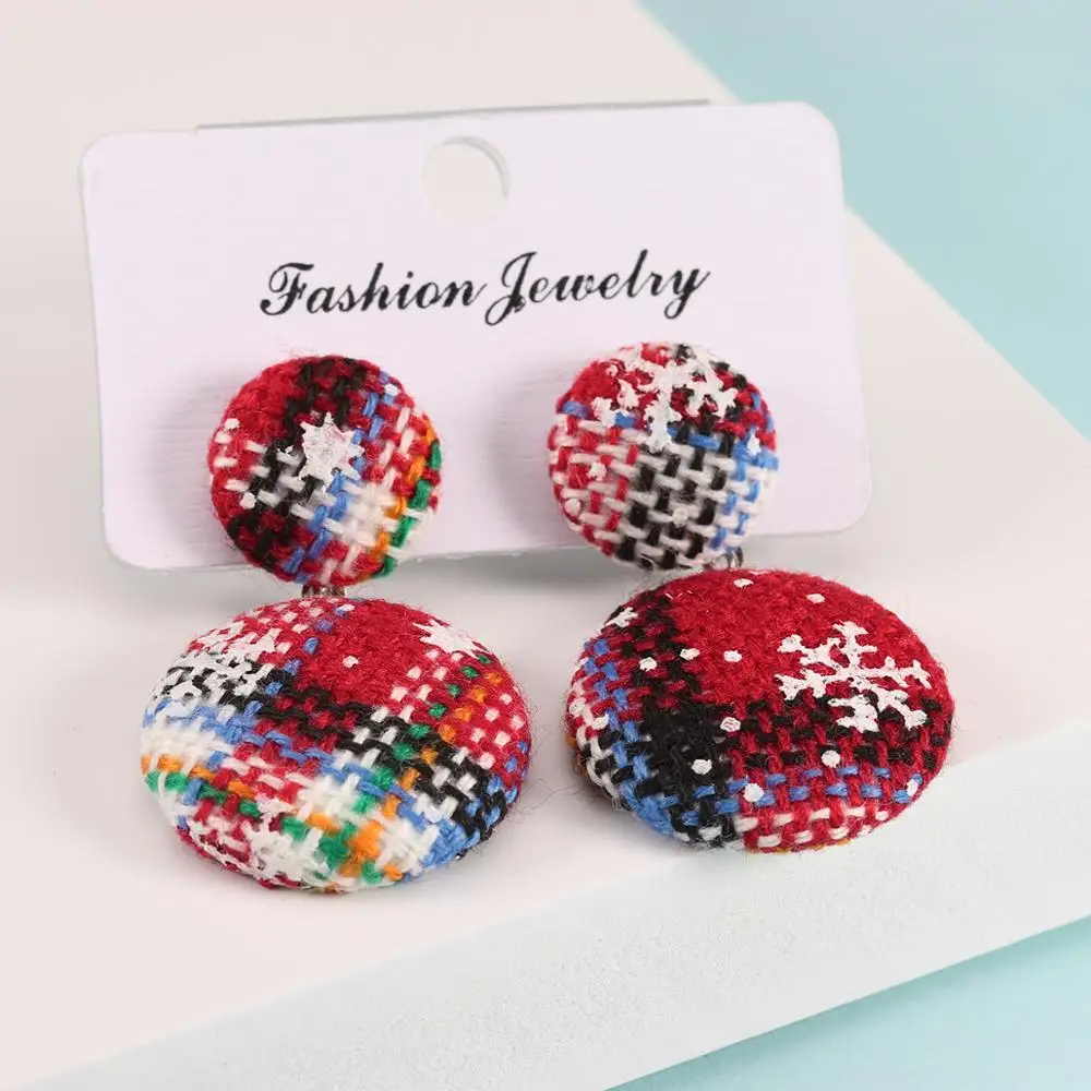 Осенне-зимние новые винтажные бархатные длинные висячие серьги с пуговицами