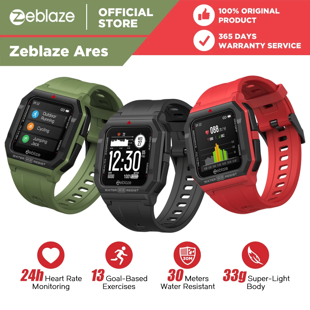 Новинка 2021 г. Смарт часы Zeblaze Ares с функцией отслеживания сердечного ритма