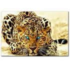 Картины на стену с леопардовым принтом, животные, золотой Гепард, художественные плакаты и принты