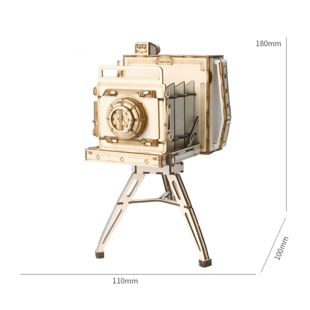 

3D Wooden Puzzle Toy Robotime DIY Vintage Camera Toys Assembly Model Wood Desk Decoration for Children Kids
