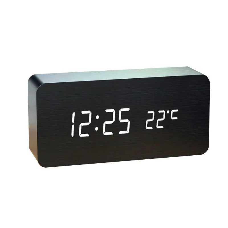 

LED Wooden Alarm Clock Smart Electronic Clock Temperature Led Clocks Electronic Desktop USB/AAA Power Supply Clocks Decoration