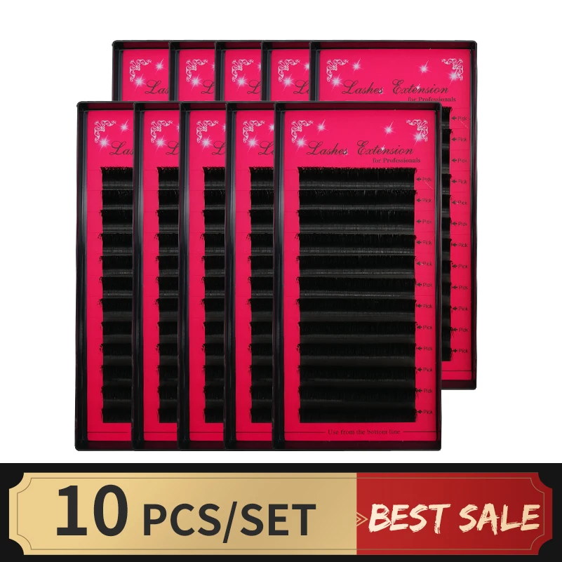 Lucky lash10 лотки для наращивания ресниц всех размеров индивидуальные норковые
