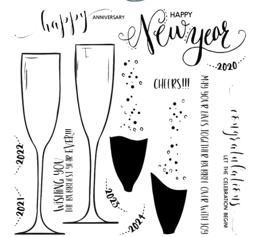 2020 с новым годом прозрачный силиконовый штамп/печать для сделай сам