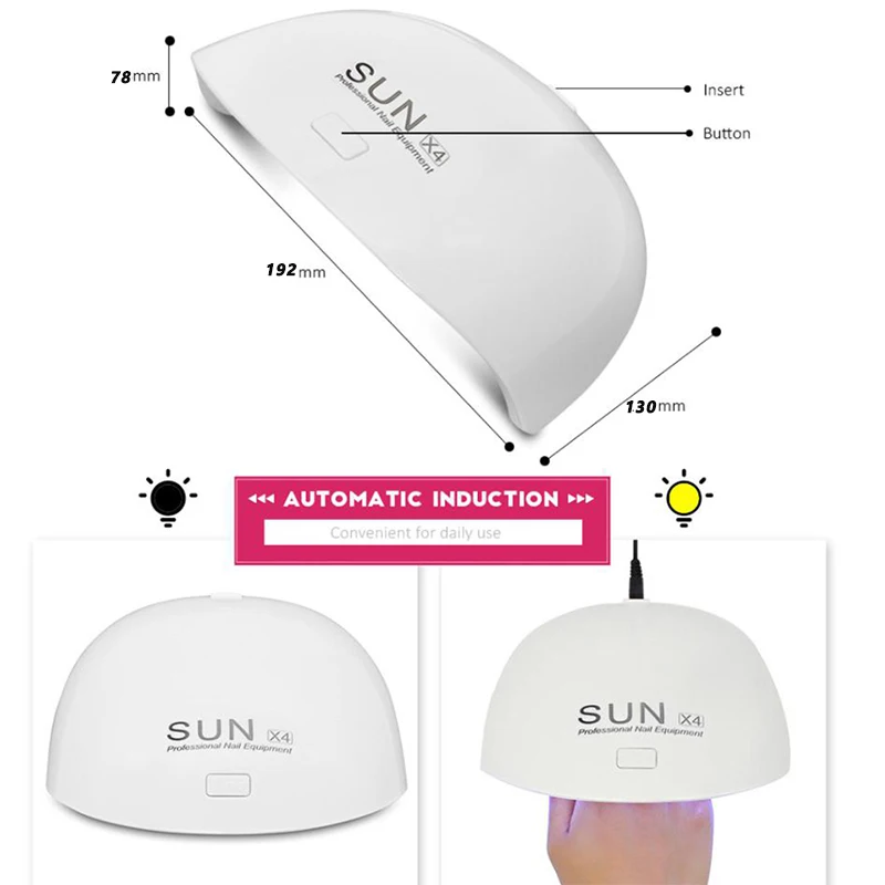УФ светодиодный лампа SUN X4 для сушки гель-лака 24 Вт 12 шт. | Красота и здоровье