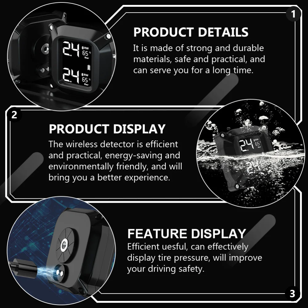 

1 Set Efficient Tire Pressure Monitor High Precision Tire Pressure Detector