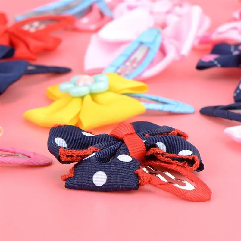 

15pcs Bow Barrettes Hair Snaps Bowknot Hair Clips Headwear for Baby Kids Children Girls (Random Color)