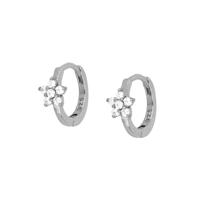 

ROXI Luxury Female Crystal White Zircon Stud Earrings Boho CZ Huggie Dangle Stud Earrings Wedding Earrings For Women 925 silver