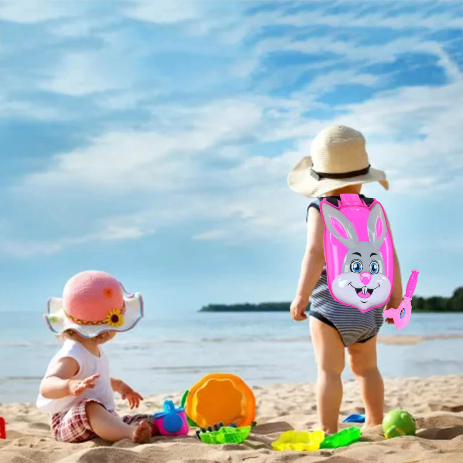 

Children's Animal Backpack Bomb Toy Pull-out Beach Play Water Spray Bomb Outdoor Beach Toys Kids Summer Drifting Water Pistol