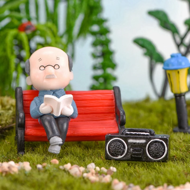 Статуэтка для пары миниатюрные фигурки персонаж стул книга бабушка дедушка пара