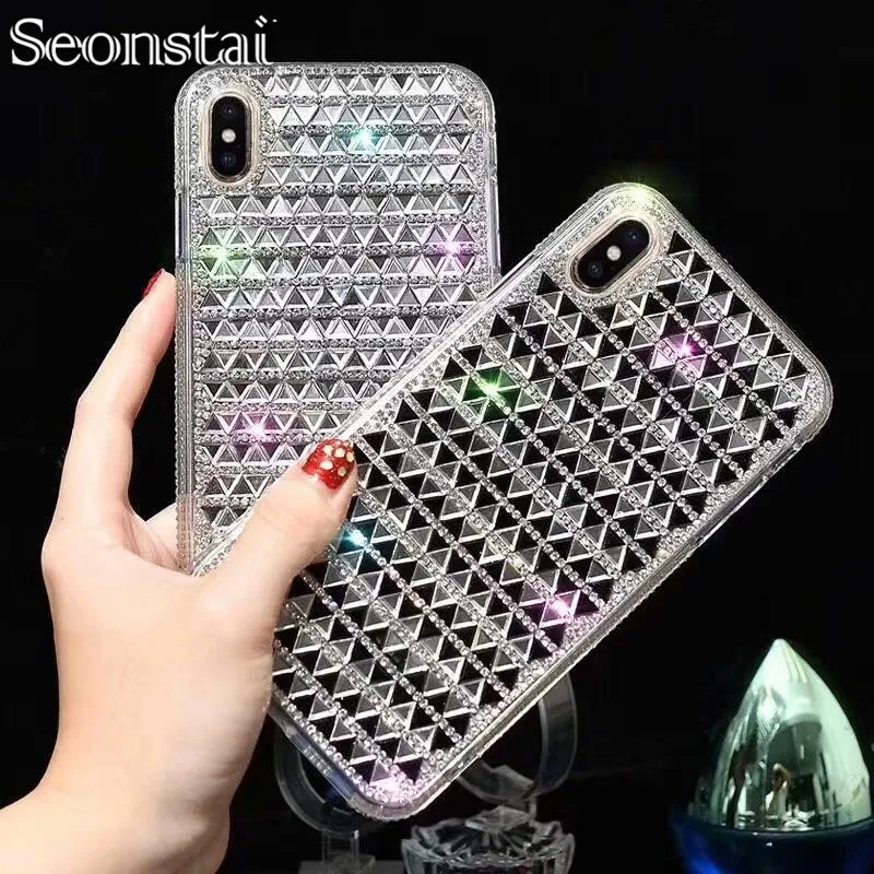 Для iPhone11 Pro X XR XS MAX Блестящий причудливый чехол для iPhone7 8 Plus Rinestone Coqa Bling Crystal Shining