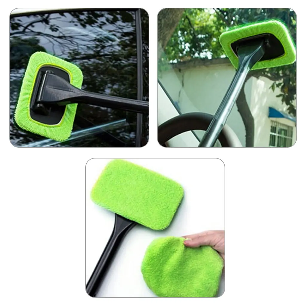 

Cleaning Brush Microfiber Cleaning Cloth Ergonomic Design Handle Wear-resistant No Burr Small Washing Rag Windshield Home