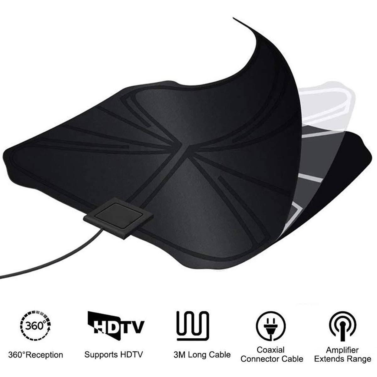 

4K 1080P HDTV STB TV Antenna With Amplified Boost HD Digital Indoor TV Antennas 25dBi High Gain With 65-100 Miles Range