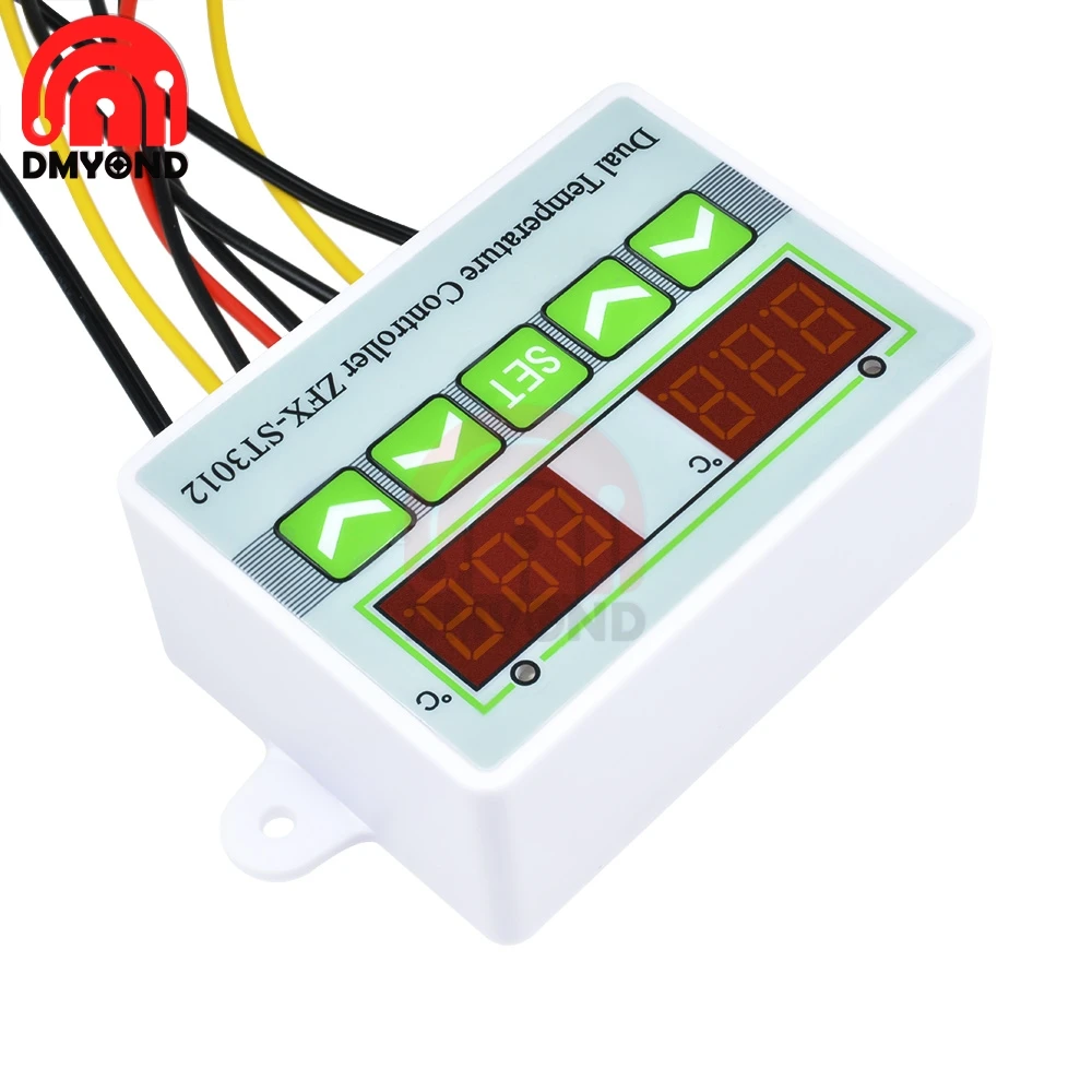 10 шт. цифровой светодиодный двойной термометр переменного тока 110 В 220