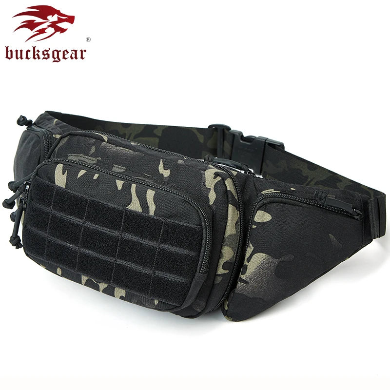 Tactical Waist Bag Sling Bag Adjustable Comfortable Camouflage Functional MOLLE System Durable For Outdoor Trekking Hiking