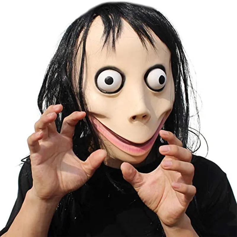 

Hair Scary Game Momo Mask Sterna Cosplay Props Masks Kids Adult Horror Scared Ghost Helmet Latex Mask Fancy Ball Halloween Party