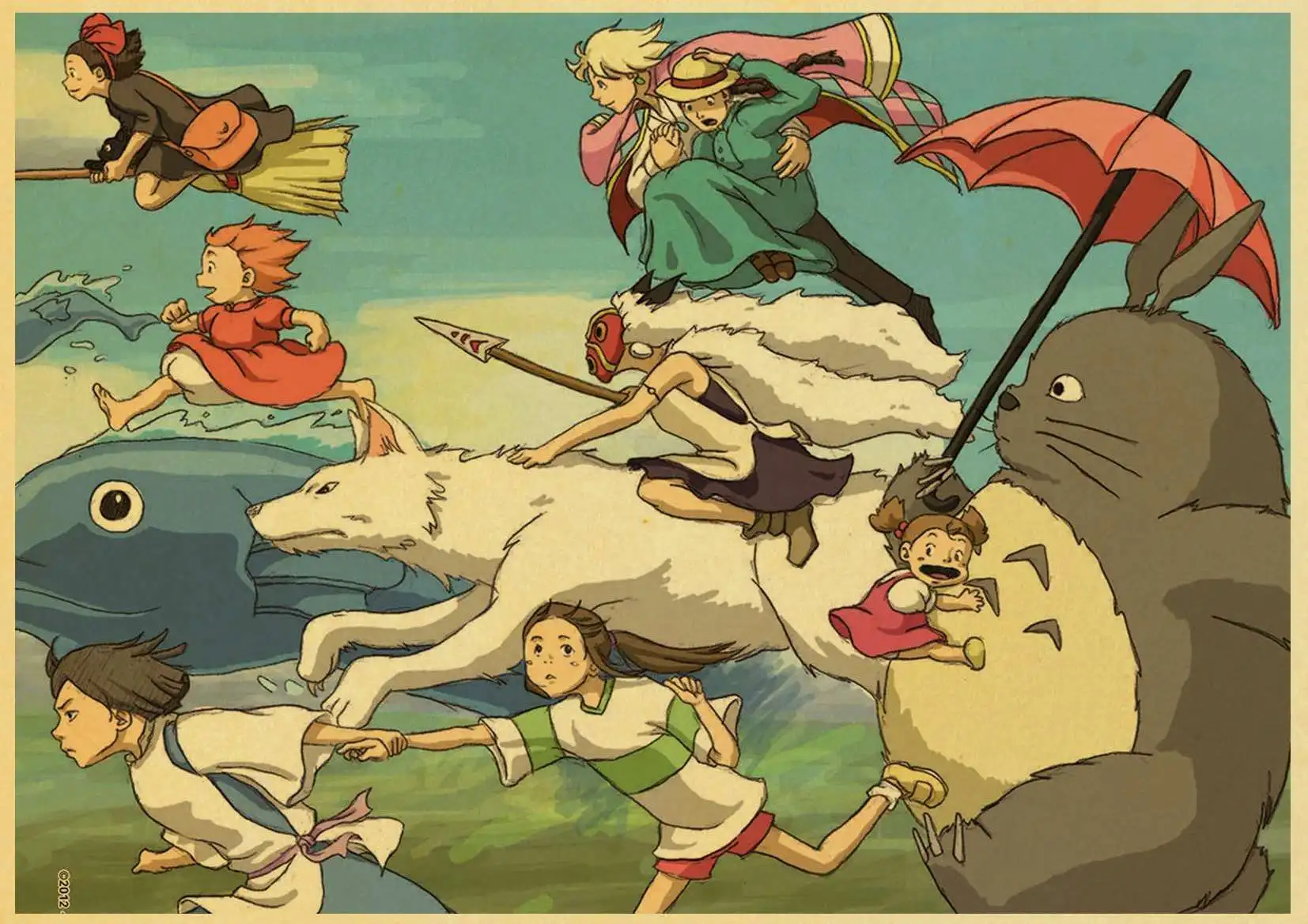 Miyazaki Hayao мультяшный фильм тонари № Тоторо ретро постер винтажный настенный Декор