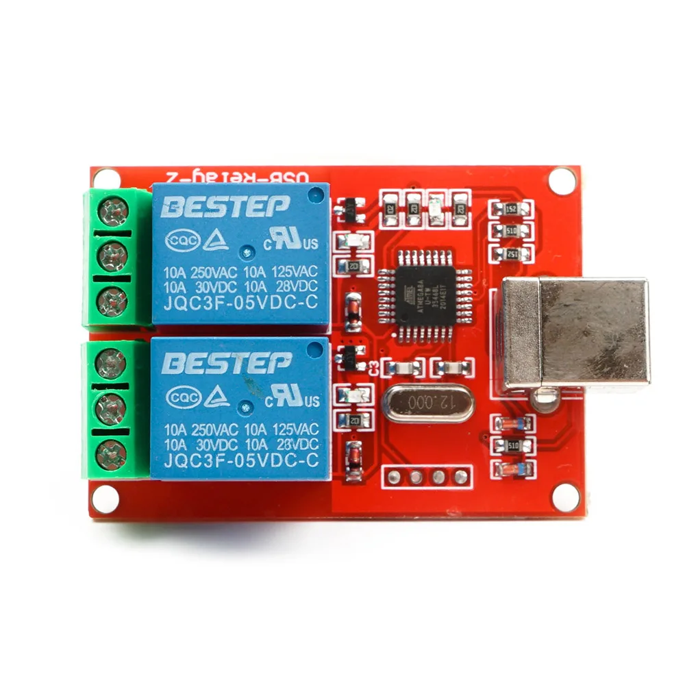 Релейный модуль USB 2 Каналы DC 5V компьютер Управление Переключатель Драйвер ПК