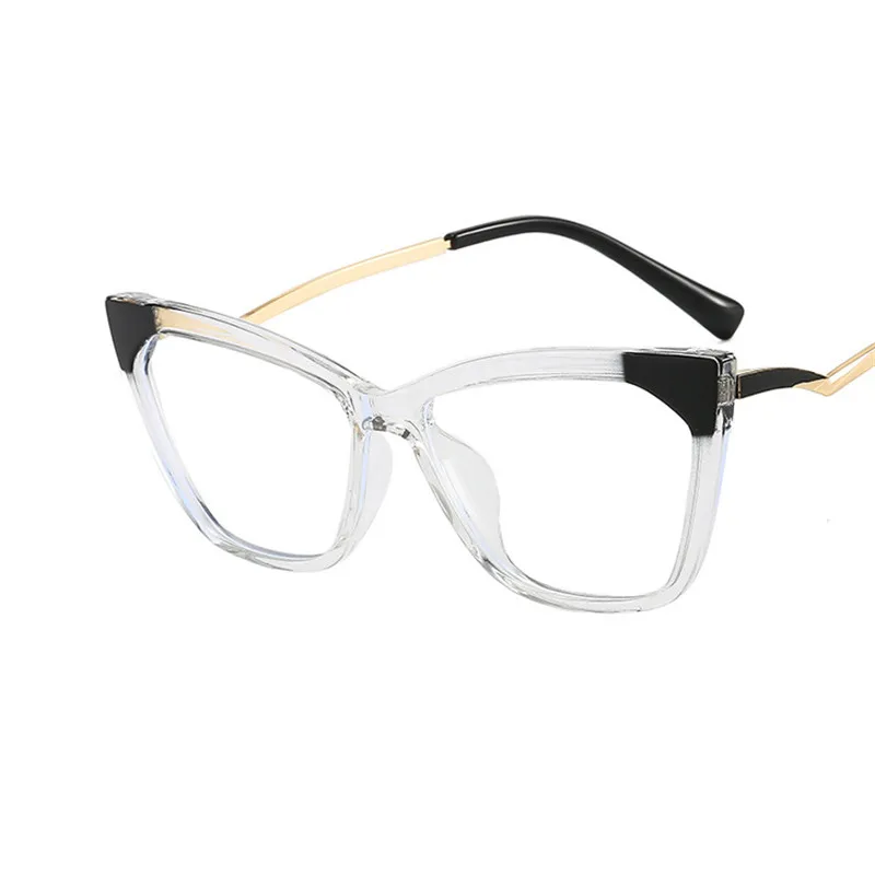 

2022 TR90 Cat Eye Anti Blue Light Glasses Ladies Shades Women Eyewear Alloy Curved Legs Eyeglasses Female Gafas Oculos