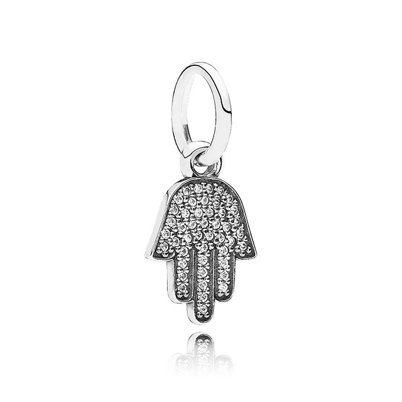 

100% 925 Sterling Silver Metal Beads Symbol of Protection Hand Dangle Charms Fit Europe Bracelet DIY Jewelry Gift bijoux