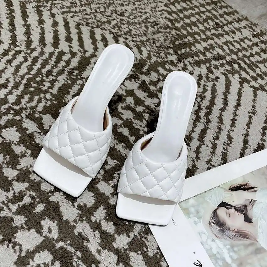 

35-43 solid color thin heel fish mouth sandals women's new summer 2020 large high heel sandals