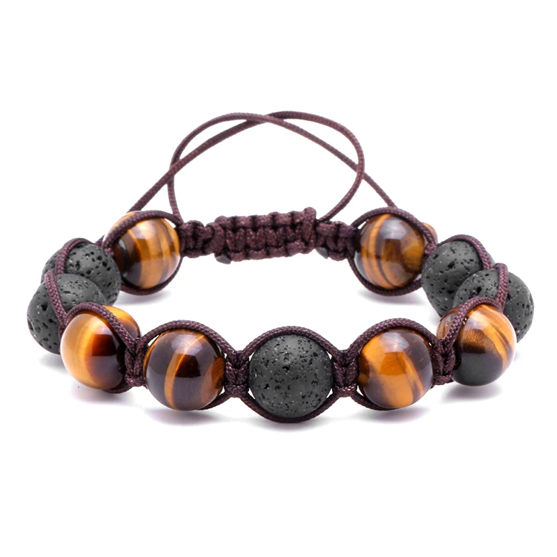 Мужской браслет с бусинами из натурального камня 12 мм|tiger eye bracelet|bead braceletnatural tiger |