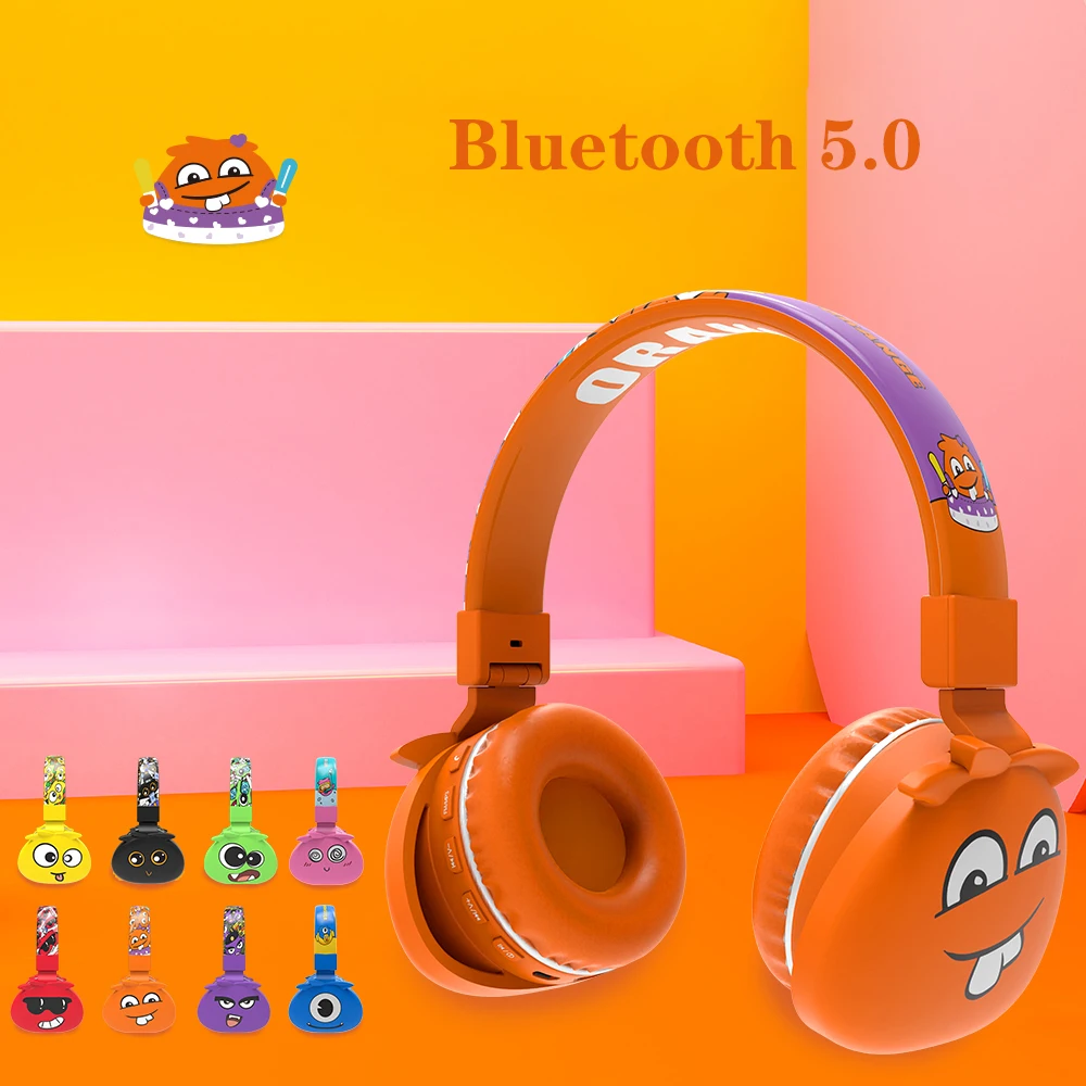 Мультяшные беспроводные наушники Bluetooth 5 0 складная Hi Fi гарнитура с кошачьими