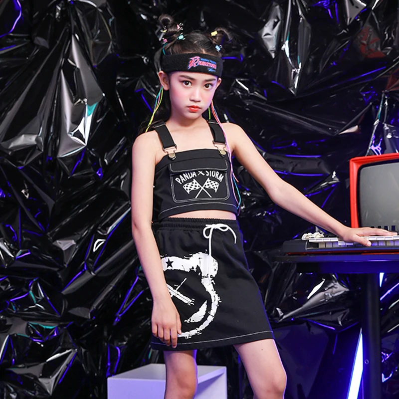 Джазовые танцевальные костюмы джинсовый жилет юбка для девочек костюм