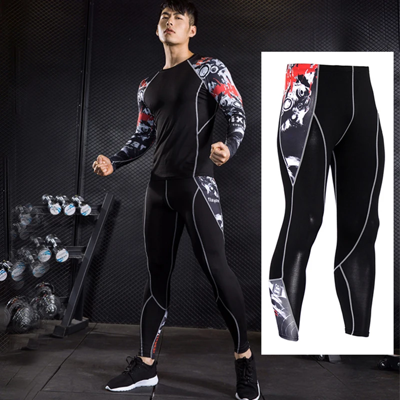 

Compression Pants Men Gym Leggings Fitness Running Tights Men Quick Dry Skinny Sport Pants Workout Training Trousers Men Tights
