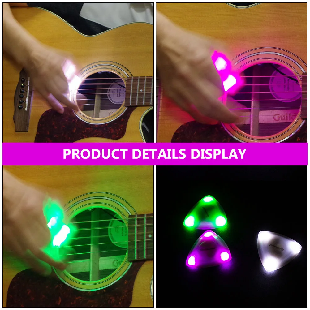 

3 Pcs LED Glowing Guitar Picks Electric Guitar Guitar Picks Instrument Parts