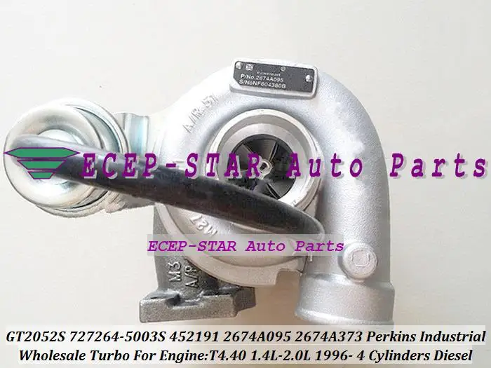Турбокомпрессор GT2052S 727264 5003S 452191 0003 2674A095 2674A373 для Perkin Industrial T4.40 1996 л |turbocharger